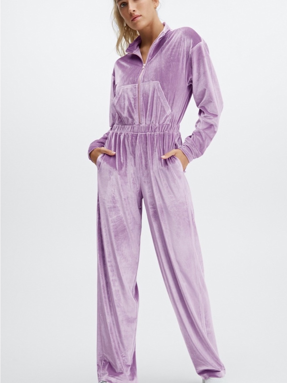 FABLETICS lavender Purple Member Jumpsuit Size 1X Women Plus Curvy Casual Z4